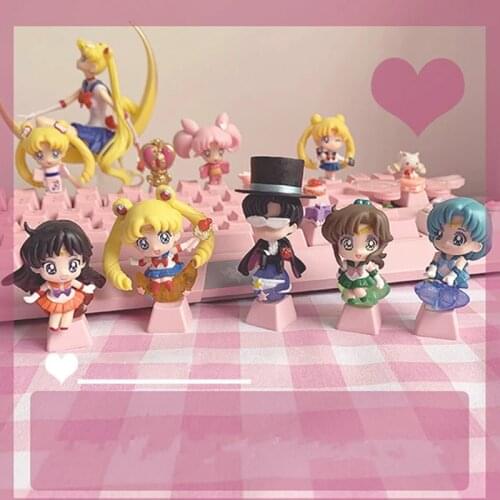 Three-dimensional Personalized Cartoon Key Cap Beautiful Girls Artificial Decoration Keycaps For Pink Keyboard R4 Height Switch