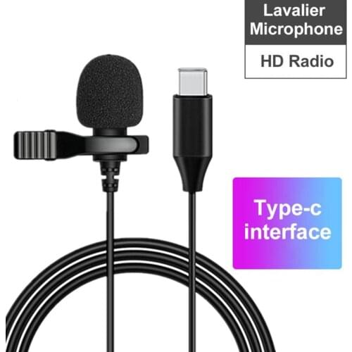 UniversalMini Type-C Microphone Hands Free Lavalier Lapel Microphone Wired 360° Clip for Phone Smartphone Micro Cravate Mikrofon