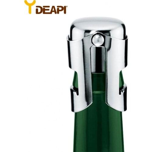 YDEAPI Stainless Steel Beer Bottle Opener Vacuum Sealed Sparkling Champagne Wine Bottle Saver Stopper Cap Bottle Opener for Bar