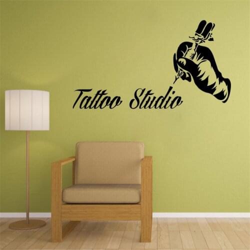 YOYOYU Tattoo Studio Vinyl Wall Stickers Tattoo Salon Logo Wall Decal Removable Window Decoration Art Mural Interior Decor SY519