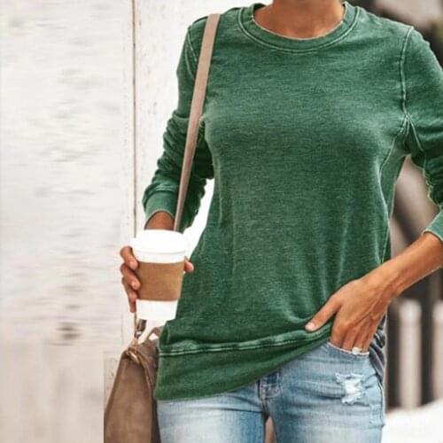 2021 New Casual Women Blouse Simple Solid Color Comfortable Streetwear Solid Color Fall Top Loose Skin-friendly Shirt for Work