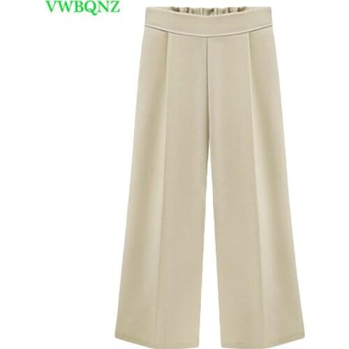 Spring Summer Fashion High Waist Chiffon Wide Leg Pants Female Plus Size Loose Casual Nine Yards Pants Women Trouser 5XL 6XL 657