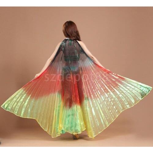 Lady Shining Belly Dance Costume Rainbow Angel Belly Wing Dance Wear