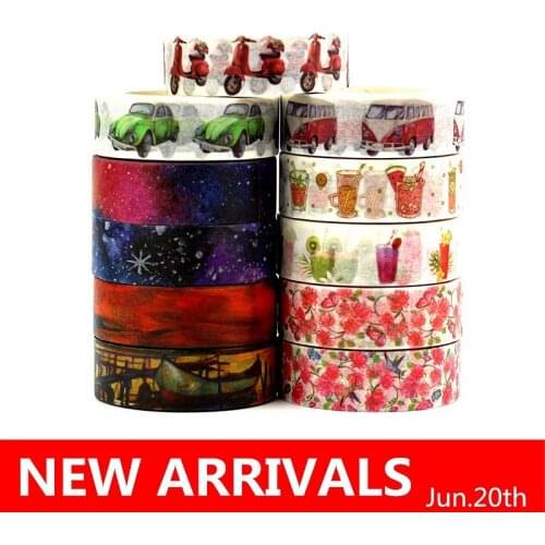 10 pc/Lot 588 patterns for choice 15mm *10m Tape Christmas and flowers Print DIY Sticky Deco Masking Japanese Washi Tape Paper