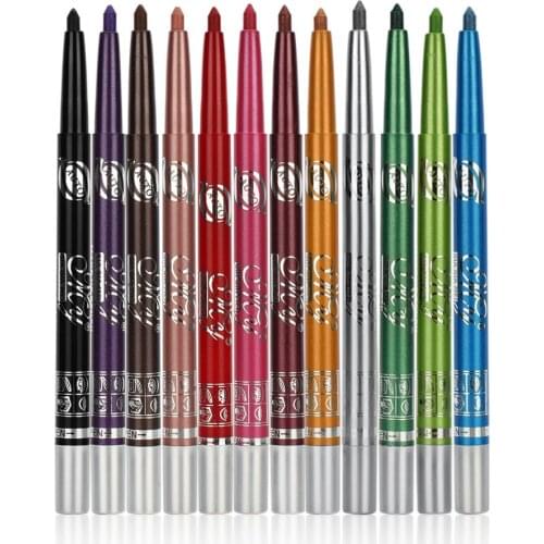 12pcs/set Mixed Colors High Quality Eye shadow Pen WaterProof Quick Dry Long-Lasting Eyeshadow Pencil Eyes Makeup Tool Cosmetics