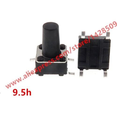 200pcs/lot Mini Micro Momentary Tactile Push Button Switch 6*6*9.5mm 4 pin keys button SMD