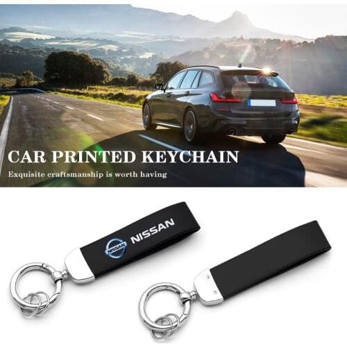 3D Metal leather Car Styling Nissan Emblem Keychain Key Chain Rings For Nissan X-Trail T32 Qashqai J11 Murano Z52 Navara NP300