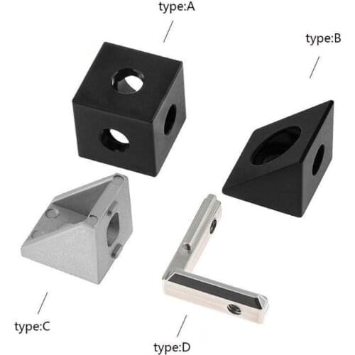 3D Printer 2020 Aluminum Block Cube Prism Connector Wheel Regulator Cube Corner V-slot Three Way Corner 90 degree Angle Bracket