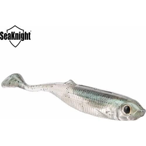 4Pcs/Lot SeaKnight SL004 Fishing Lure 6g 100mm/3.94in T-tail 3D Eyes Soft Fishing Bait 3 Colors Artificial Bait Soft Lure