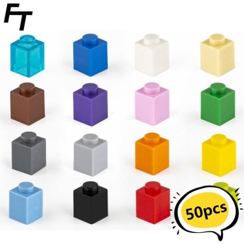 50pcs Small Particle 3005 High Brick 1x1 Building Block Parts DIY Blocks Compatible with Creative Gift Castle Toys