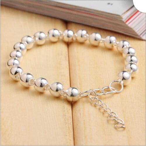 925 pure silver round bead bracelet Men bracelet Friendship bracelets Beaded bracelet pride pulsera Bracelet homme bangtan
