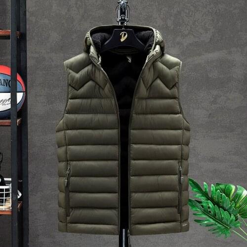 Crocodile brand Men Vest Winter New Men White Duck Down Vest Ultralight Vest Jacket Fashion Men Casual Jackets Coats Loose Vest