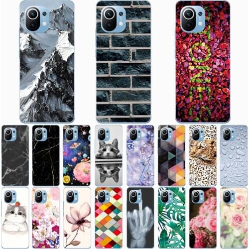 For Xiaomi Mi 11 Case Wolf Silicon TPU Fundas for Xiaomi Mi 11 Lite Cat Animal Shell Bag Housing Phone Cases