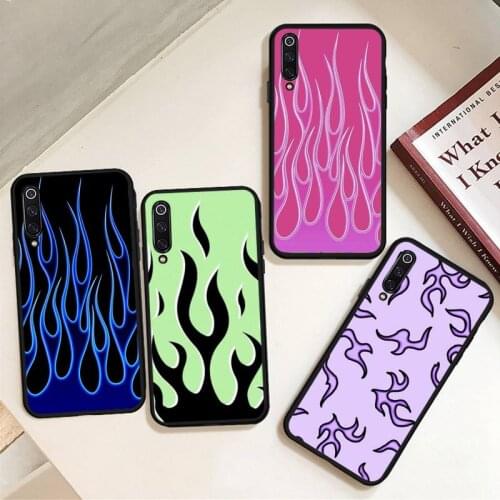 Red Green Flames Fire Pattern Phone Case Cover Fundas For Xiaomi Redmi 7 9t 9se k20 mi8 max3 lite 9 note 8 9s 10 pro