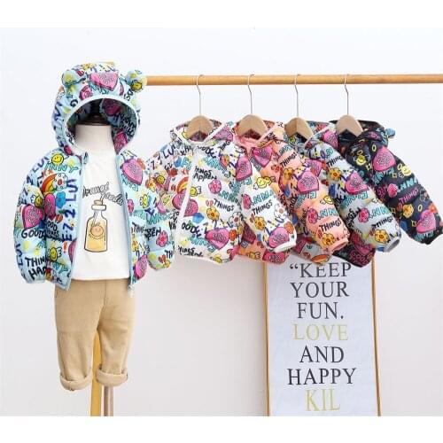 Childrens garments Cotton coat jacket Cotton-padded jacket graffiti cloth winter clothes