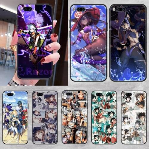 Genshin Impact Game Phone case For Xiaomi Mi Max Note 3 A2 A3 8 9 9T 10 Lite Pro Ultra black painting prime pretty coque luxury