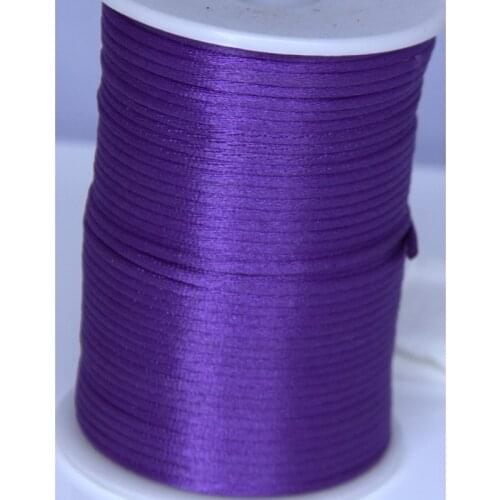 Hot 10yards purple 2MM Rattail Satin Cord Macrame Beading Nylon Chinese knot rope wholesale bulk jewellery making supplies