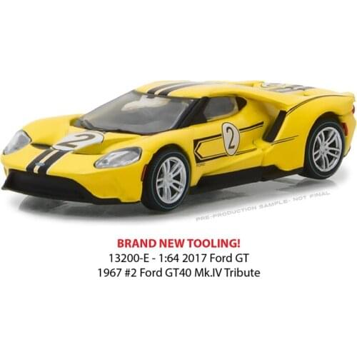 Green Light 1:64 2017 Ford GT 1967 #2 Ford GT40 Mk IV alloy toy car toys for children diecast model car Birthday gift