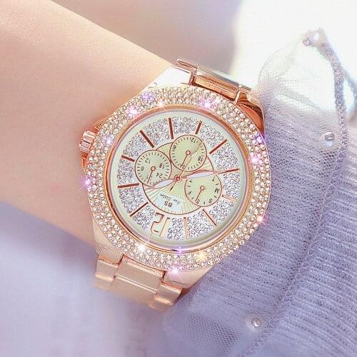 Rose Gold Classic Watch Woman Stainless Steel Female Ladies Watch Best Lady Official Store Bracelet Diamand Women Hand Watch