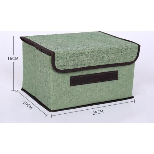 2021Cotton Linen Storage Box With Cap Clothes Socks Toy Snacks Sundries Organizer Set Fabric Boxes Cosmetics Household Organizer
