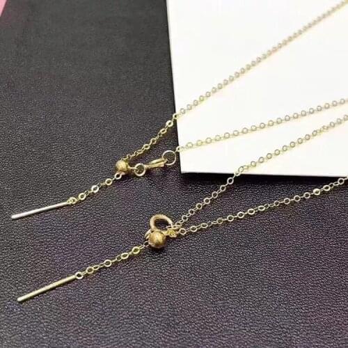 HOT CHEAP NICE QUALITY ADJUSTABLE 18K Yellow Gold Necklace Chain AU750 Jewelry Nice Womens Gift