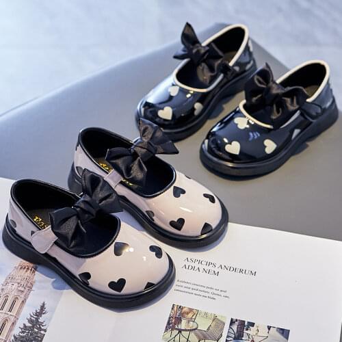 Princess Fashion Pearl Bowknot Boots Child Kids Shoes for Girls 2021 Autumn Winter School Uniform Dress Thick Bottom Shoe 26-36