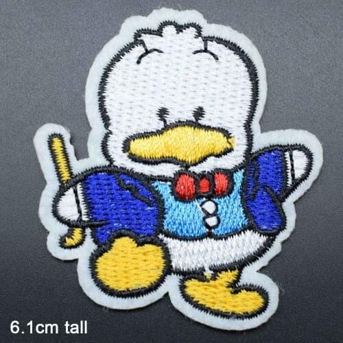 Cartoon Mr Duck In Blue Frog Lovely Iron On Embroidered Clothes Patches For Clothing Stickers Garment Apparel Accessories