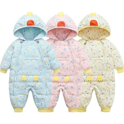 2021 New Baby Romper Down Clothes Winter Infant Bodysuit Cartoon Boy Girls Snowsuit Coat Jumpsuit for Newborn 0-3Yrs