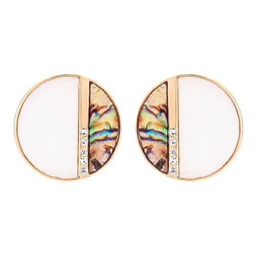 New Abalone Shell Round Stud Earrings for Women 2021 Geometric Simple Earrings Jewelry Wholesale