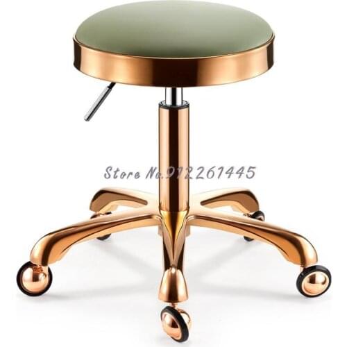 The New All Stainless Steel Beauty Stool Barber Shop Chair Is Not Card Hair Big Work Stool Hairdressing Stool Hair Cutting Chair