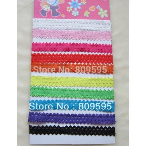 Wholesale 300pcs/lot 12colors Elastic Lace headband Hair accessories