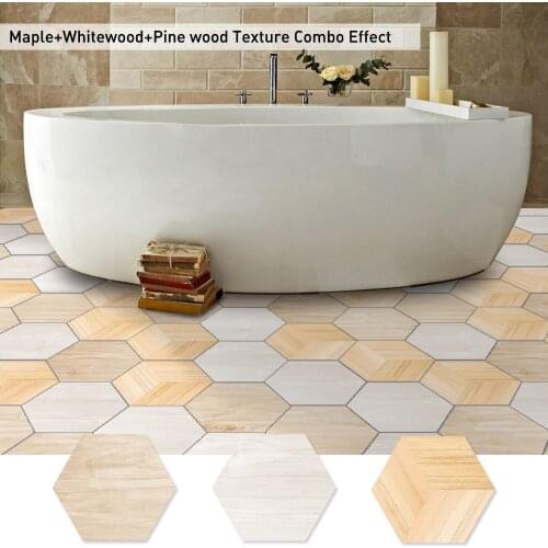PVC Kitchen Floor Stickers Waterproof Self-adhesive Home Decor Bathroom Living Room Bedroom Ground Decal Hexagon Wall Stickers