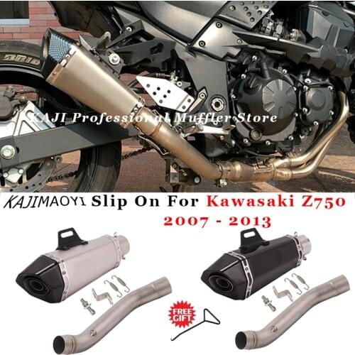 Slip On For Kawasaki Z750 Z 750 2007 - 2013 Motorcycle Exhaust Escape Silencer Modified Middle Link Pipe Muffler,with DB Killer