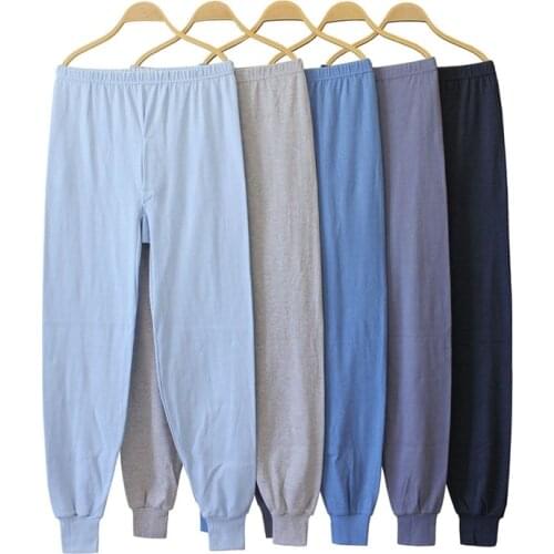 XL-4XL Plus Size Men Thermal Pants Cotton Mens Thermals for Winter Breathable Thermal Underwear Loosen Thermo Long Johns Pajamas