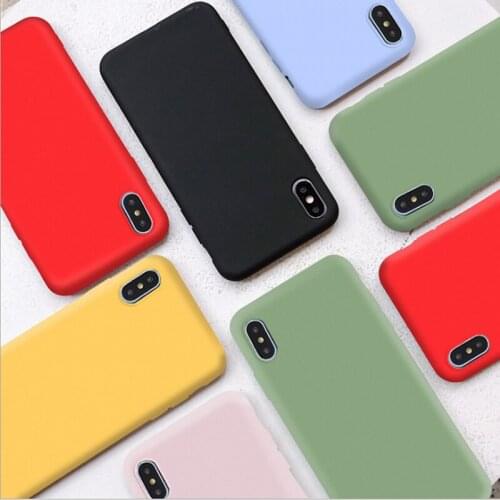 Yellow Simple Matte Shockproof Soft Silicone Phone Case Cover for iPhone 11 Pro Max 6 6s 7 8 Plus XR X Xs Max Back Cases