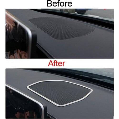 1 PCS Car New DIY Stainless Steel In The Control Speaker Light Box Cover Case for Benz 2015 C180l C200l Parts Accessories