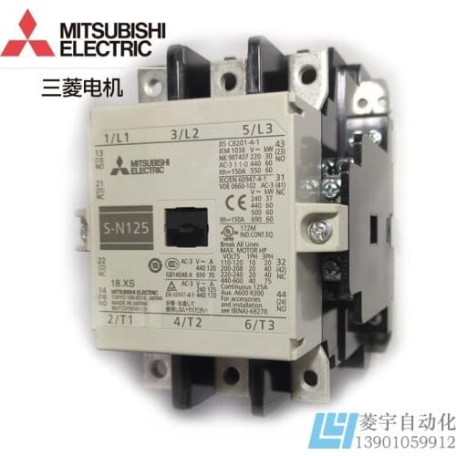 100% Original Mitsubishi Contactor S-N125 AC200V AC400V AC100V COILAC200