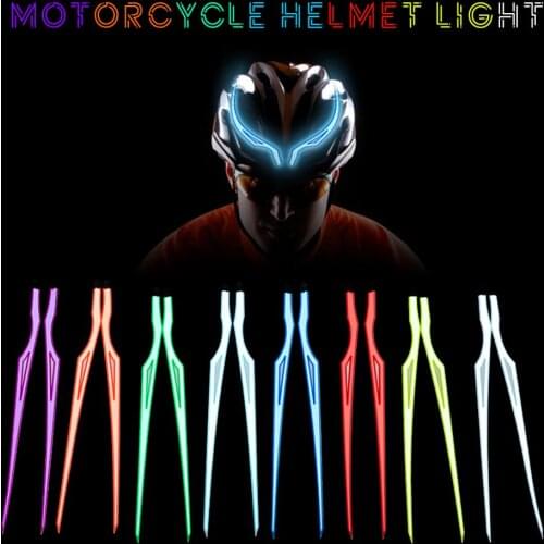 2Pcs Motorcycle Helmet Light Strip LED EL Cold Light Night Riding Signal Luminous Modified Sticker Waterproof
