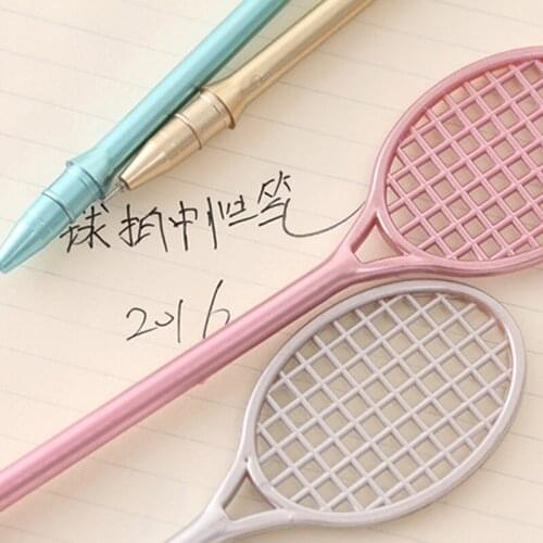 40 Pcs pen Stationery Office Supplies Creative Badminton Racket Neutral Pen Set School Pens Office Wholesale