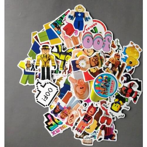 50PCS Cute cartoon building block man Stickers For Suitcase Skateboard Laptop Luggage Fridge Phone DIY Decal Sticker