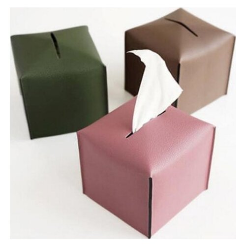 Nordic Style Pattern Tissue Box PU Leather Home Car Napkin Paper Container Paper Towel Napkin Case Pouch Home