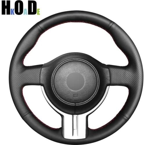 Black Artificial Leather Hand-stitched Car Steering Wheel Covers for Toyota 86 2012-2015 Subaru BRZ 2012-2015 Scion FRS