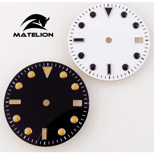 29mm white black Watch Dial Fit For Japan NH35 NH35A 7s26 Movement Date Window