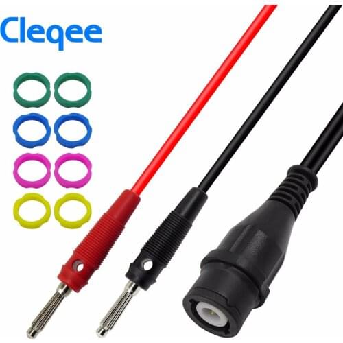 Cleqee P1203 BNC male plug to 4mm Banana plug Coaxial Cable Oscilloscope Test Lead 120CM