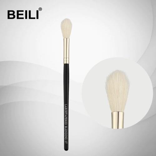 BEILI 07 100% Authentic Goat Hair Black handle Silver ferrule Highlight Large blending Long hair part Single Makeup Brushes