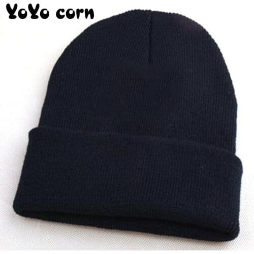 YOYOCORN Unisex version of autumn and winter classic men and women fluorescent color wool hat knit hat hip-hop plus cashmere cap