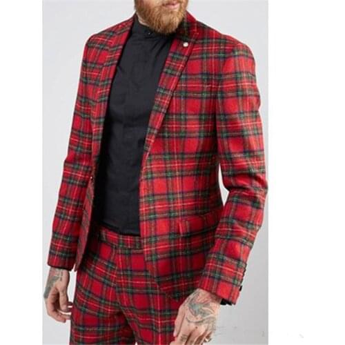 Handsome Double-Breasted Groomsmen Peak Lapel Groom Tuxedos Men Suits Wedding/Prom Best Man Blazer ( Jacket+Pants+Tie)