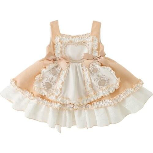 Summer Baby Girls Fashion Orange Lace Princess Dress