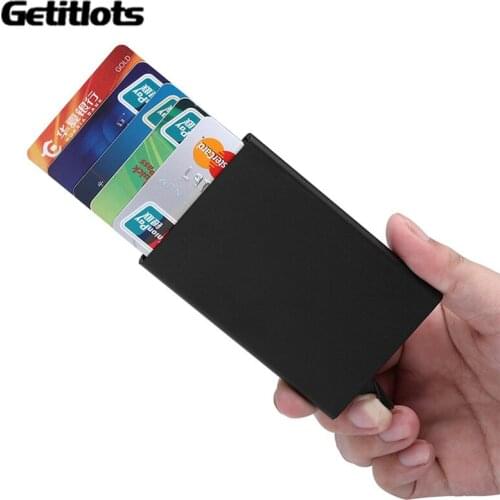Metal Card Holder Credit Card Storage Box Stainless Steel Automatic Business Cards Storage Organizer RFID Designer card holder