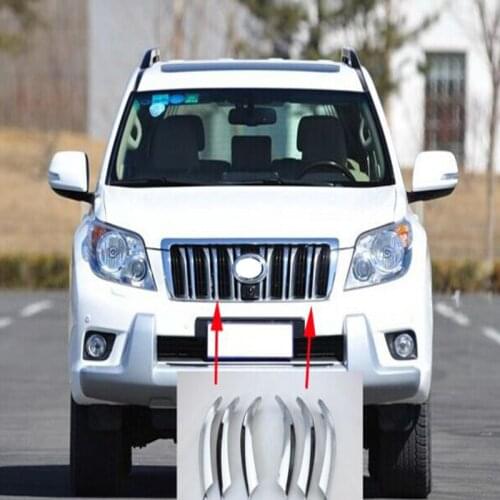 6pcs ABS Chrome Grill Grille Added Cover Trim For toyota Land Cruiser Prado FJ150 FJ 150 150 2010 2011 2012 2013